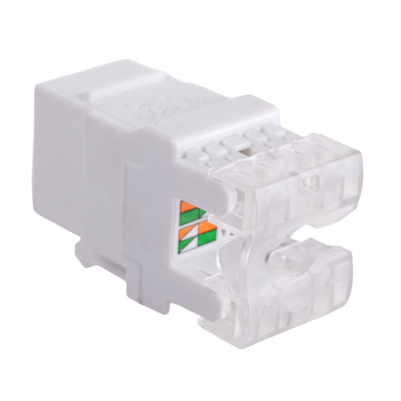 Модуль Maxicord Keystone Jack кат.5е UTP 110 IDC 180 градусов, белый